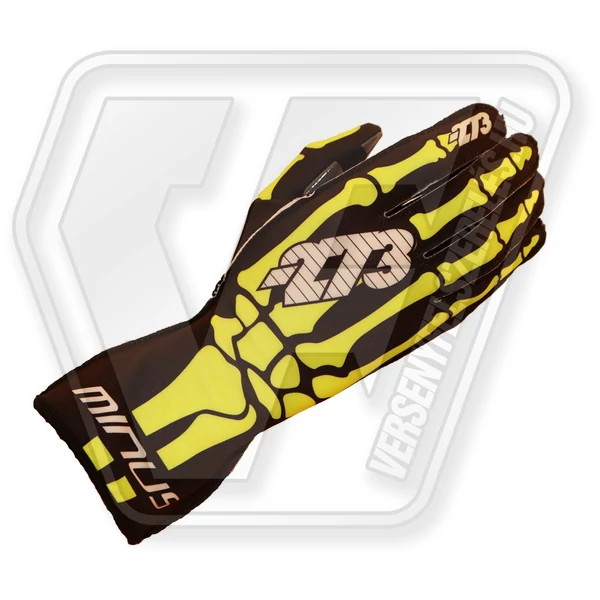 -273 SKELETAL GOKART KESZTYŰ FLUO SÁRGA